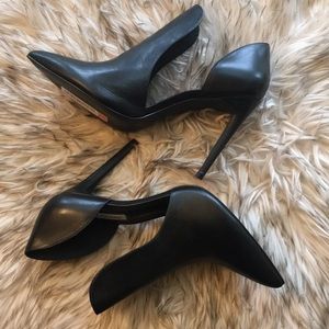 Black Leather Heels